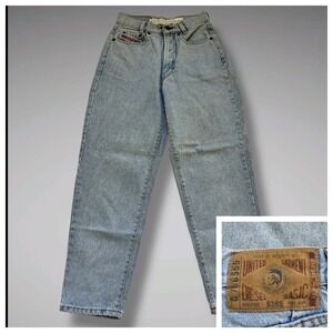 Vintage 90s Diesel Basic Jeans Mens 29x27 Light Wash Straight‎ Leg Made Italy